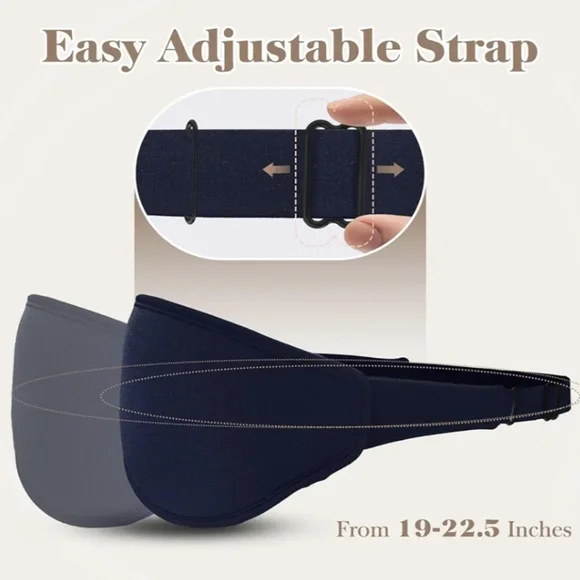 Light Blocking Sleep Mask Cooling 3D Memory Foam Pressure-Free Eye Pocket Black - Picture 8 of 8